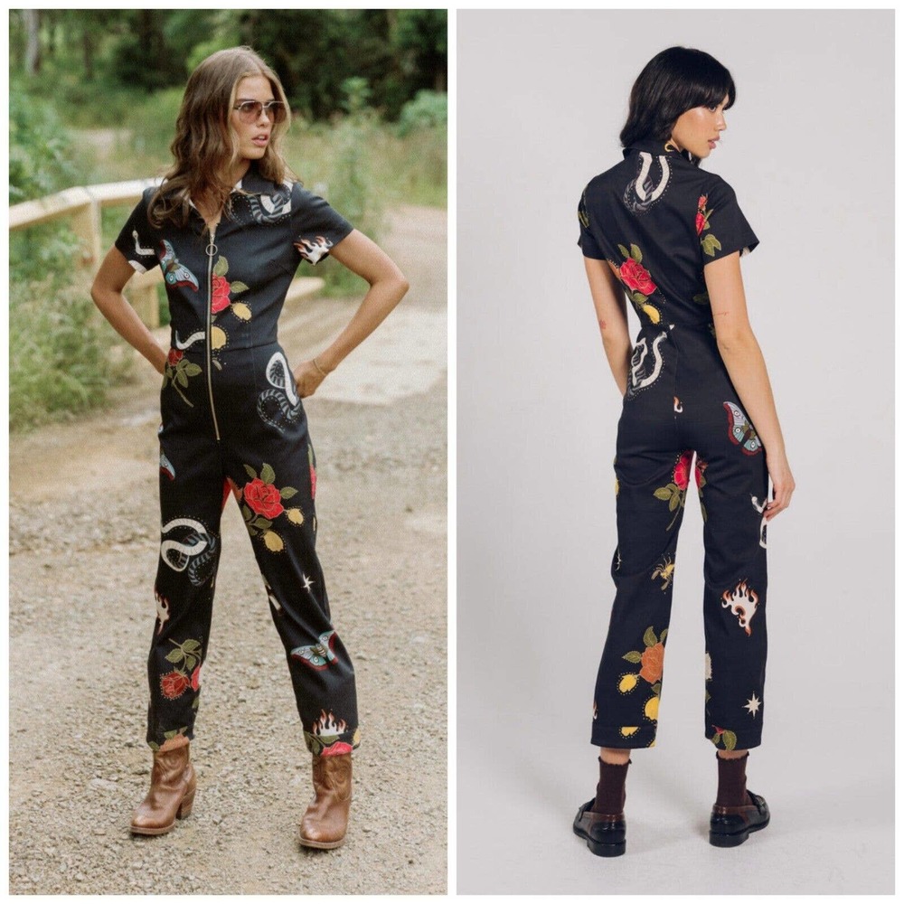 NWT Free People Lenni Xeno Rodeo Zip Front Jumpsuit $208 XS